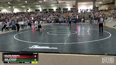 A 215 lbs Quarterfinal - Rob Atwood, Trousdale County vs Dalton Kendall, Clinton High School