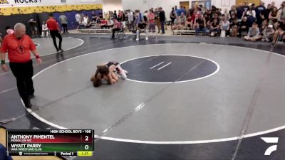 106 lbs Cons. Round 2 - Wyatt Parry, WAR Wrestling Club vs Anthony Pimentel, Mogollon WC