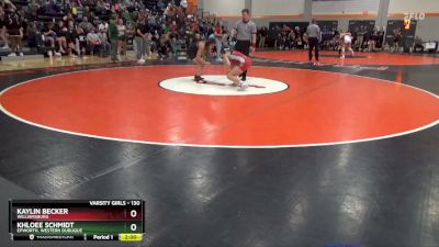 130 lbs Cons. Round 2 - Kaylin Becker, Williamsburg vs Khloee Schmidt, Epworth, Western Dubuque