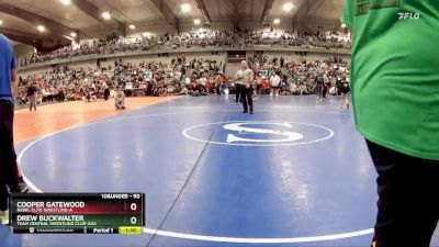 90 lbs Champ. Round 2 - Cooper Gatewood, Rebel Elite Wrestling-A  vs Drew Buckwalter, Team Central Wrestling Club-AAA