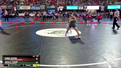 AA - 152 lbs Quarterfinal - Nikola Coles, Glacier (Kalispell) vs Chris Acuna, Billings Senior High School