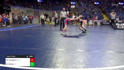 74 lbs Semifinal - Mason Freeborn, Berks Catholic vs Brylan Zerbe, Tri Valley