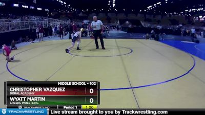 102 lbs Cons. Round 2 - Christopher Vazquez, Doral Academy vs Wyatt Martin, Creeks Wrestling