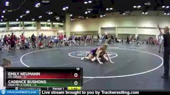 132 lbs Semis & Wb (16 Team) - Cadence Bushong, Iowa Pin-A-Sarus vs Emily Neumann, STL Green