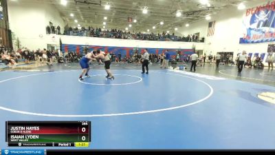 285 lbs Cons. Round 2 - Justin Hayes, Coeur D Alene vs Isaiah Lyden, West Valley