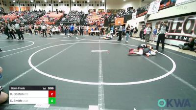 88 lbs Semifinal - Kiowyn Deaton, Grove Takedown Club vs Easton Smith, R.A.W.