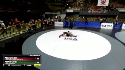 98 lbs Cons. Round 2 - Amari Carr, CORE Wrestling vs Able Zuniga, Ceres Pups Wrestling Club