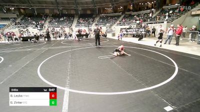 64 lbs Semifinal - Brinley Leyba, Team Tulsa Wrestling Club vs Grady Zinter, Owasso Takedown Club