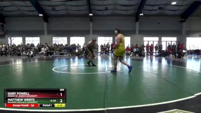 285 lbs Cons. Round 3 - Matthew Werts, Baldwin Wallace University vs Gary Powell, Mount St. Joseph University