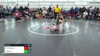 96 lbs Round 1 - Mayson Simmons, West Virginia Wild vs Jude Pratt, Death Squad Black