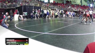 120 lbs Champ. Round 2 - Jaxon Sanchez, Scottsbluff Wrestling Club vs Zebulen Fry, McCook Wrestling Club