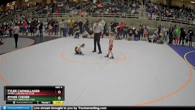 53 lbs Quarterfinal - Tyler Cadwallader, Yamhill Carlton Mat Club vs Ryder Cheser, Team Bucs Wrestling Club