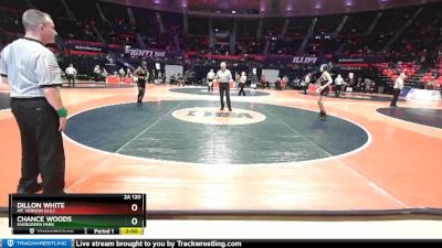 2A 120 lbs Champ. Round 1 - Chance Woods, Evergreen Park vs Dillon White, Mt. Vernon (H.S.)