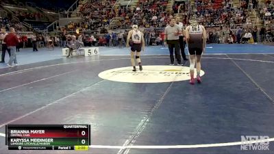 118 lbs Quarterfinal - Brianna Mayer, Central Cass vs Karyssa Meidinger, LaMoure-Litchville/Marion