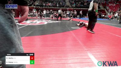 55 lbs Round Of 32 - Reid Wells, Grove Takedown Club vs Grayson Baker, Barnsdall Youth Wrestling