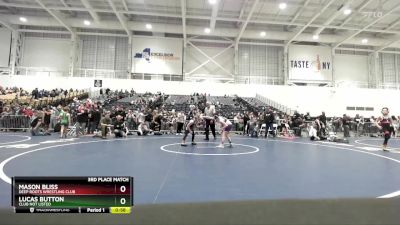 86 lbs 3rd Place Match - Mason Bliss, Deep Roots Wrestling Club vs Lucas Button, Club Not Listed