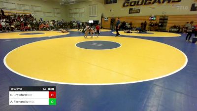 109 lbs Consi Of 16 #1 - Caleb Crawford, Bixby (OK) vs Angel Fernandez, Widefield (CO)