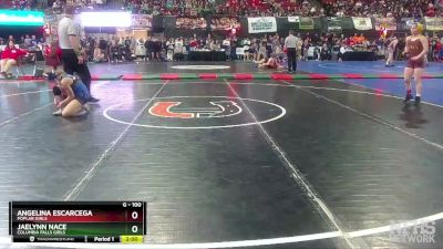 G - 100 lbs Quarterfinal - Angelina Escarcega, Poplar Girls vs Jaelynn Nace, Columbia Falls Girls