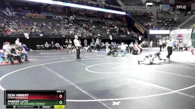 113 Class 2 lbs Quarterfinal - Parker Lutz, St. Michael The Archangel Catholic vs Zion Hibbert, Logan-Rogersville