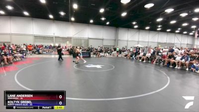 126 lbs Quarters & 1st Wb (16 Team) - Lane Andersen, Wisconsin vs Koltyn Grebel, North Dakota Blue