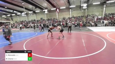 132 lbs Quarterfinal - Cruz Moncada, Central High School Warriors vs Mason Orona, Round Valley High School