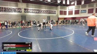 90 lbs Semifinal - Hayden Hicken, Wasatch vs Cooper Madeo, Mountain Ridge Youth