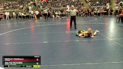 40 lbs Semifinal - Irelynn Richards, Hinton Mathawks vs Whitley Mazzulla, Auburn