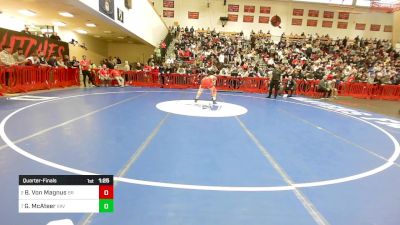 132 lbs Quarterfinal - Brent Von Magnus, Bridgewater-Raynham vs George McAteer, Xaverian