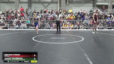 95 lbs Champ. Round 1 - Greyson Stream, Wamego vs Chance Wilderman, Frontenac Youth Wrestling Club