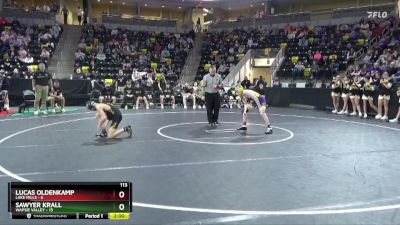 113 lbs Consolation Wb - Sawyer Krall, Wapsie Valley vs Lucas Oldenkamp, Lake Mills