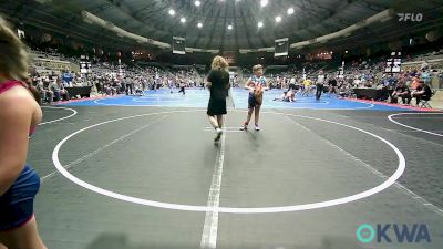 130 lbs 5th Place - Brinklee Coker, Spiro Bulldog Wrestling vs Jolie Taylor, Brushy Wrestling Club