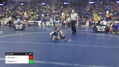 90 lbs Round Of 32 - James Mirasola, Pine Richland vs Conner Wilpula, Mercer