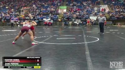 1 - 150 lbs 3rd Place Match - Hunter Sebra, Lancaster High School vs Zane Perkins, George Wythe (Wytheville)