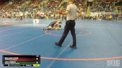 132 lbs Quarterfinal - Levi Hinkle, Pembina County North vs William Cook, Kenmare-Bowbells