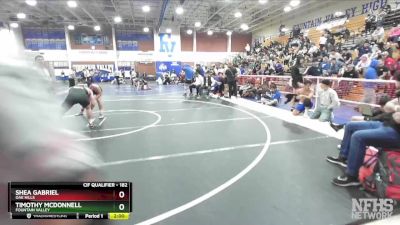 182 lbs Semifinal - Timothy McDonnell, Fountain Valley vs Shea Gabriel, Oak Hills