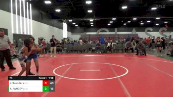 75 lbs Semis & 1st Wrestleback (8 Team) - Jacob Saunders, West Virginia vs Arav PANDEY, Elite Ath Club DZ (IN)