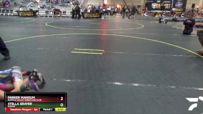 53 lbs 1st Place Match - Parker Mangum, Buffalo Valley Wrestling Club vs Stella Grayer, Kodiak