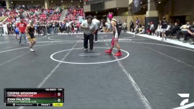 110 lbs Champ. Round 2 - Evan Palacios, Garden City Wrestling Club vs Cooper Wogomon, Con-Kids Wrestling Club