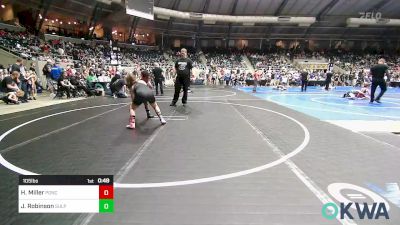 105 lbs Consi Of 16 #2 - Hailey Miller, Ponca City Wrestling vs Jakobe Robinson, Sulphur Youth Wrestling Club