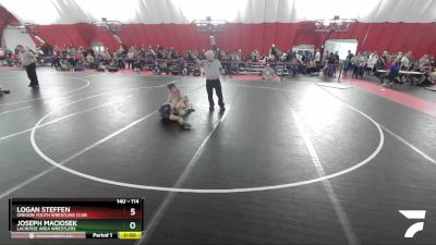 114 lbs Cons. Round 2 - Logan Steffen, Oregon Youth Wrestling Club vs Joseph Maciosek, LaCrosse Area Wrestlers