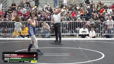 100 lbs Champ. Round 1 - Huck Lowdermilk, Sabetha vs Wyatt Strick, Lawrence Elite Wrestling Club