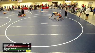 130 lbs Cons. Round 2 - Brayden Adams, Minnesota vs Embry Meeks, Coon Rapids Mat Bandits Wrestling Club