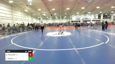 74 lbs Consi Of 16 #2 - Aiden Pavenski, Red Roots WC vs Tino Tokola, Keene Gladiators