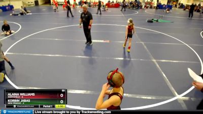 55 lbs Round 2 (6 Team) - Alaina Williams, Northfield vs Korbin Jabas, New Prague