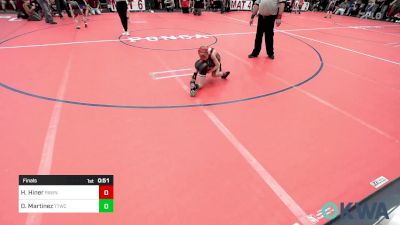 55 lbs Final - Hailen Hiner, Pawnee Peewee Wrestling vs Deagen Martinez, Team Tulsa Wrestling Club