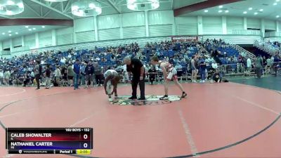 132 lbs Champ. Round 2 - Caleb Showalter, IL vs Nathaniel Carter, MI