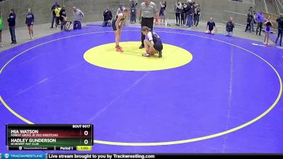 101 lbs Round 1 - Mia Watson, Forest Grove Jr Viks Wrestling vs Hadley Gunderson, Hi Desert Mat Club