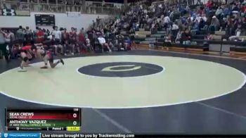 138 lbs Quarterfinals (8 Team) - Anthony Vazquez, St Anne Pacelli Catholic School vs Sean Crews, Social Circle