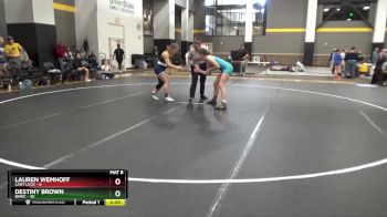 136 lbs Semis (4 Team) - Lauren Wemhoff, Lady Luck vs Destiny Brown, BVWC