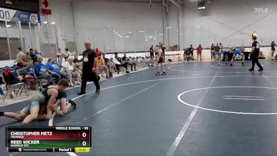 95 lbs Cons. Round 4 - Reed Wicker, Warrior RTC vs Christopher Metz, Teknique